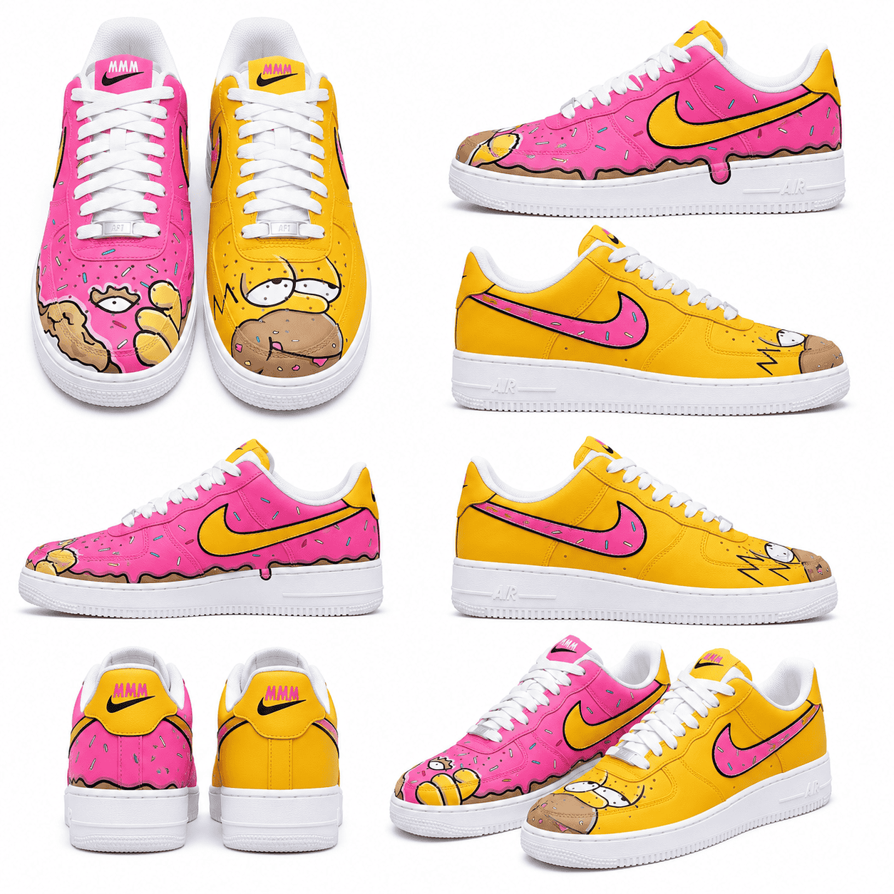 Simpsons-Inspired Donut Custom Sneakers