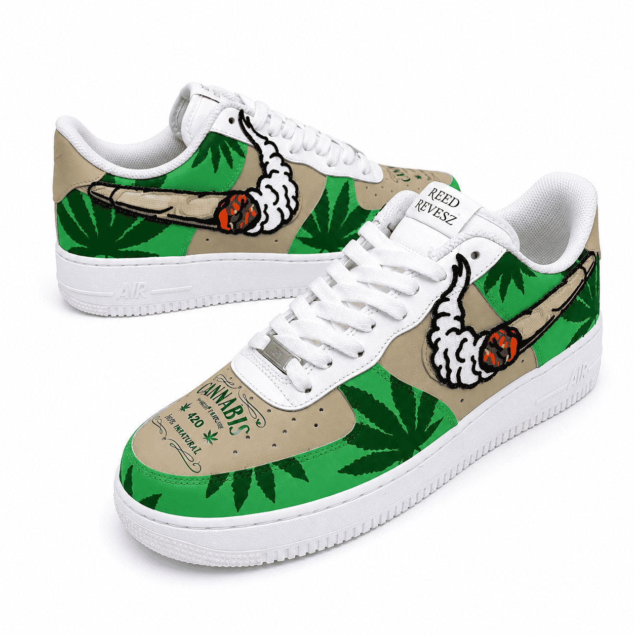 420 Green Leaf Custom Sneakers