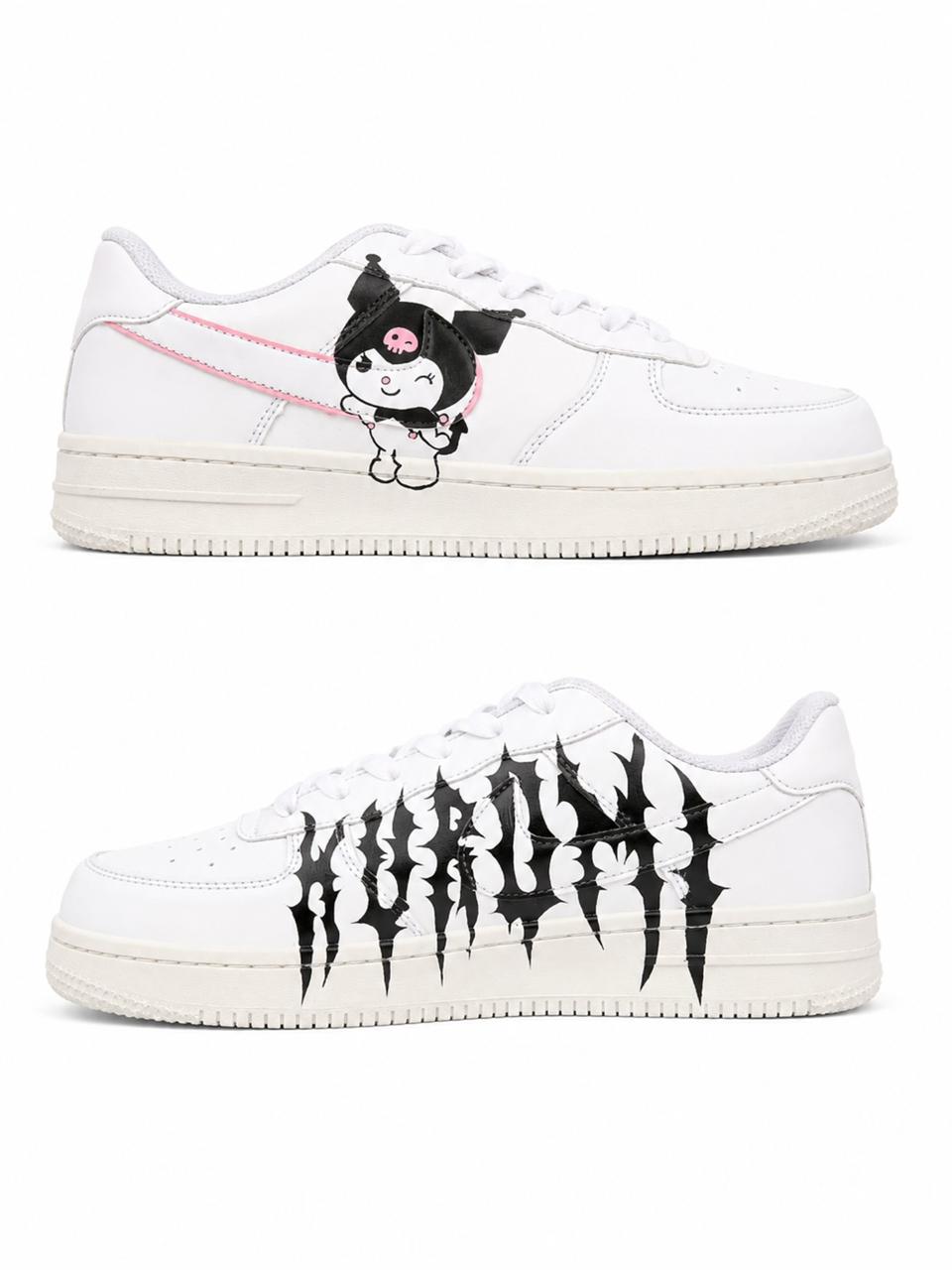 Kuromi-Inspired Black & Pink Custom Shoes