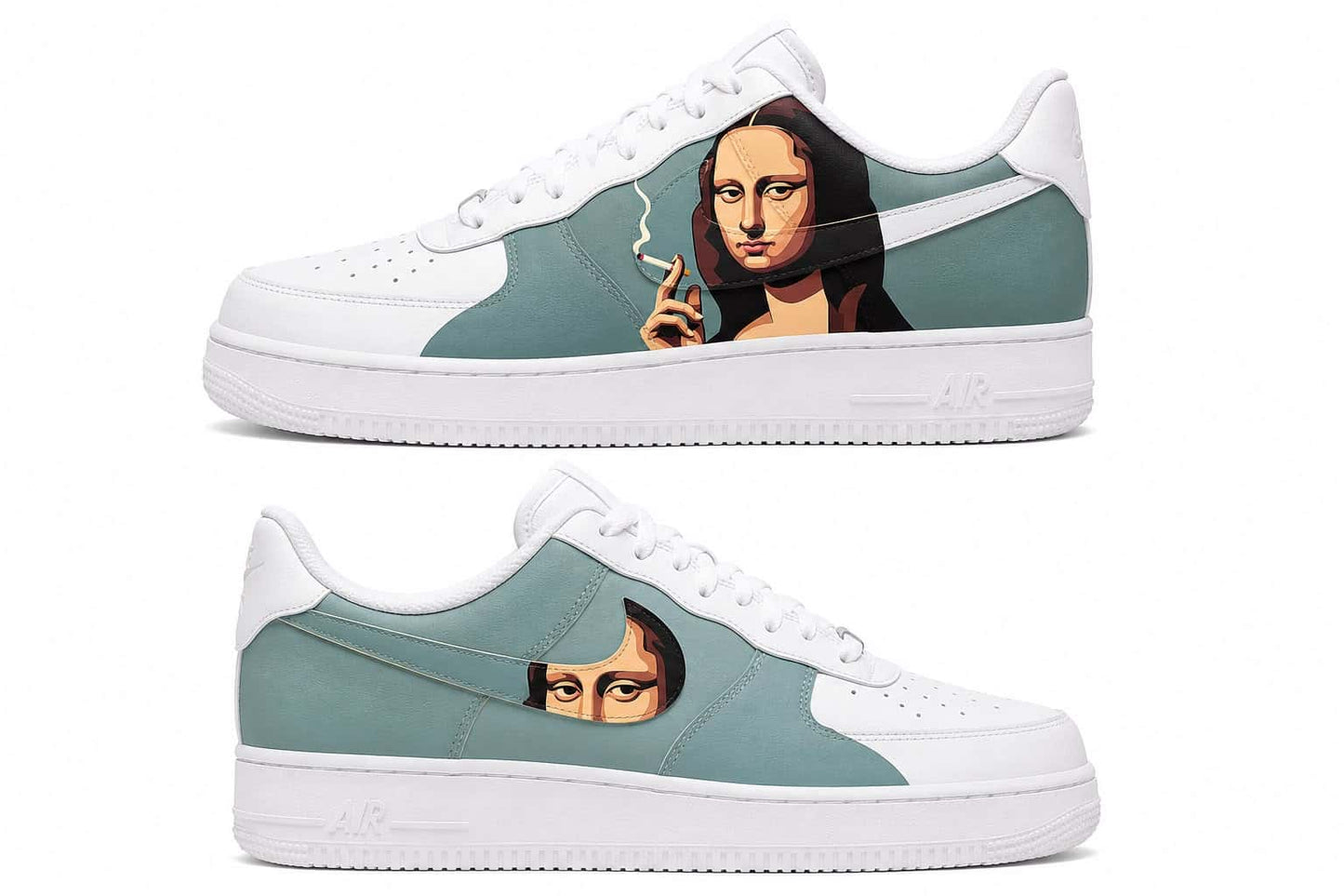 Mona Lisa Painting Custom Sneakers
