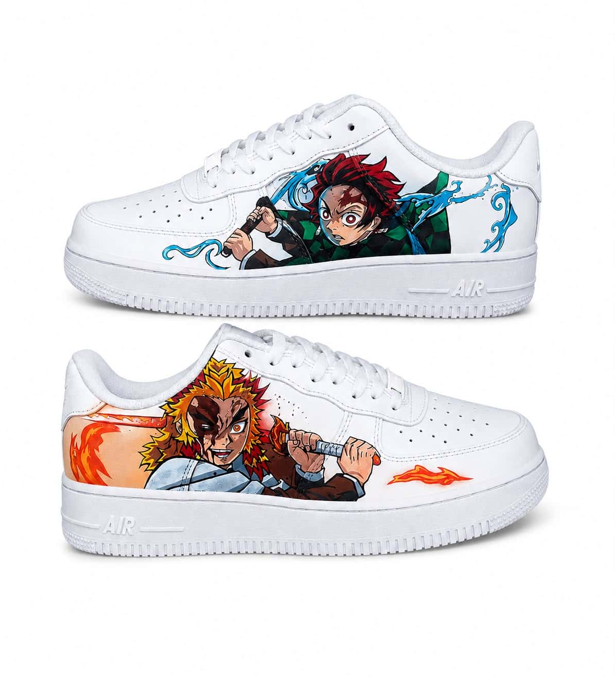 Demon Slayer Tanjiro & Rengoku Custom Sneakers