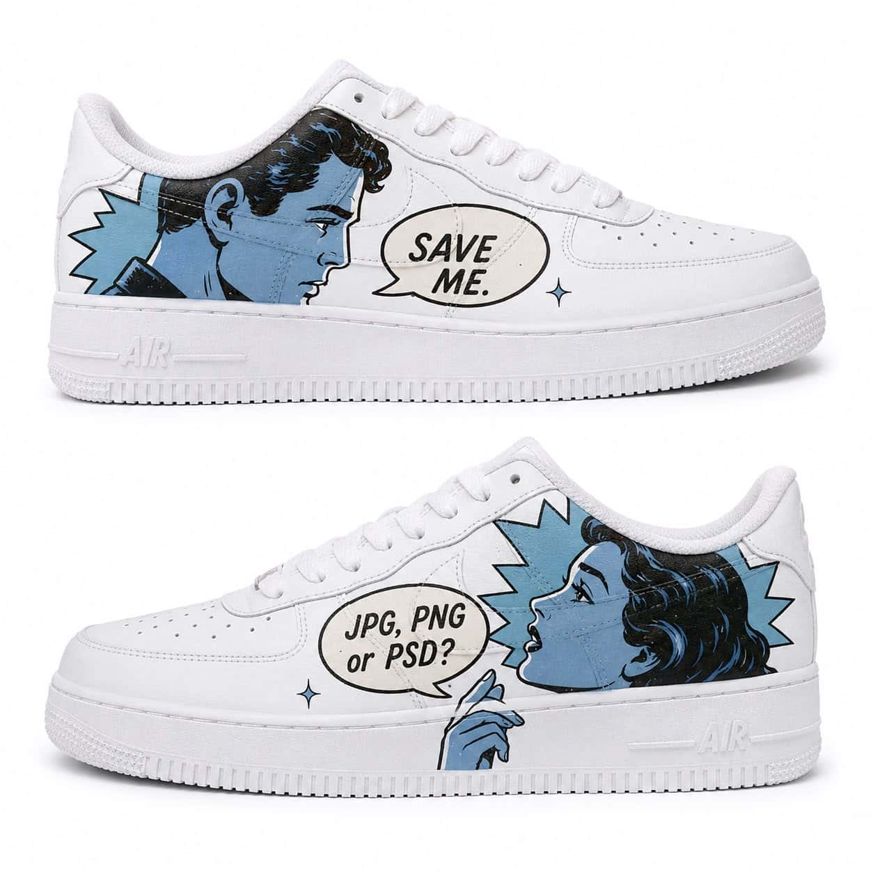 Save Me Graphic Designer Custom Sneakers