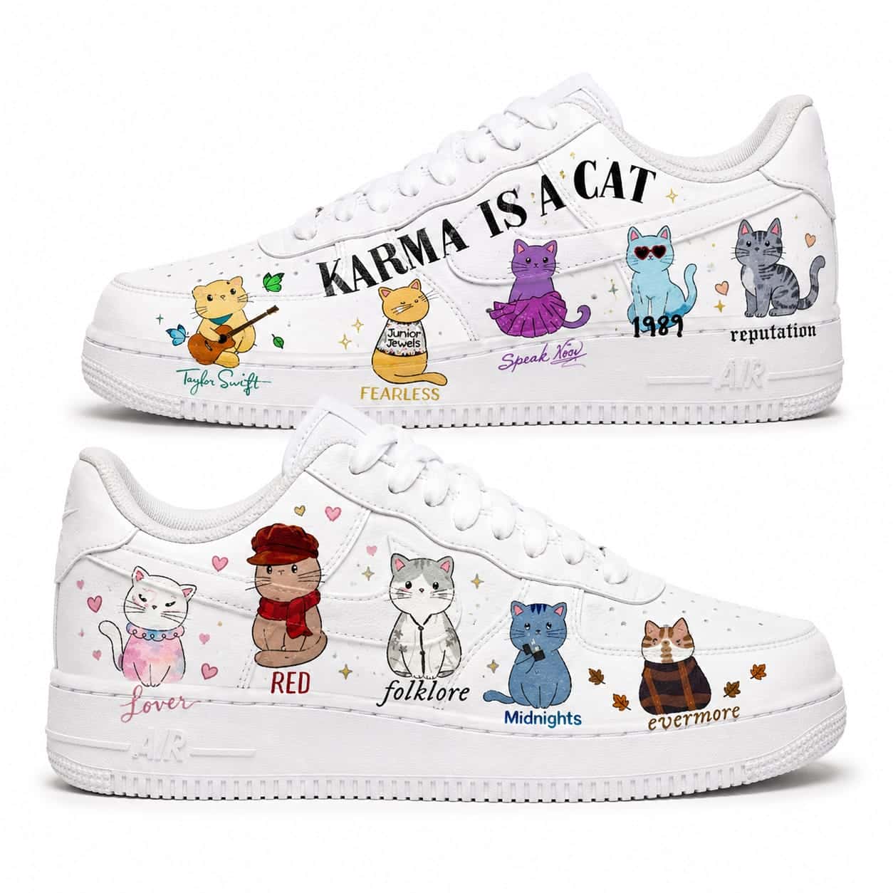 Taylor Swift “Karma Is a Cat” Eras Custom Sneakers
