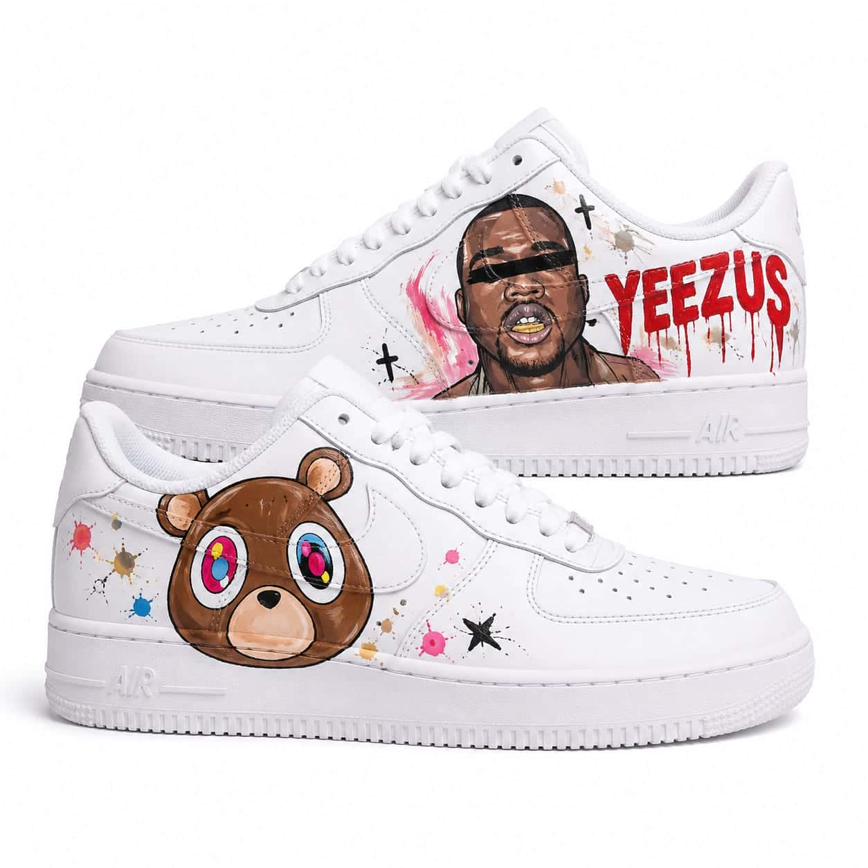 Yeezus & Dropout Bear Hip-Hop Custom Sneakers