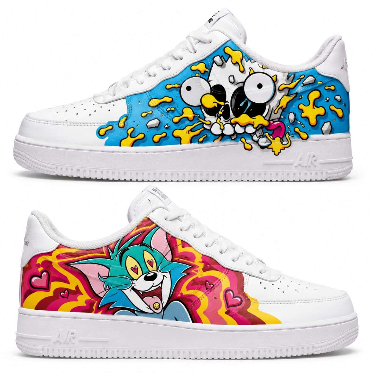 Simpsons & Tom Cartoon Chaos Custom Sneakers
