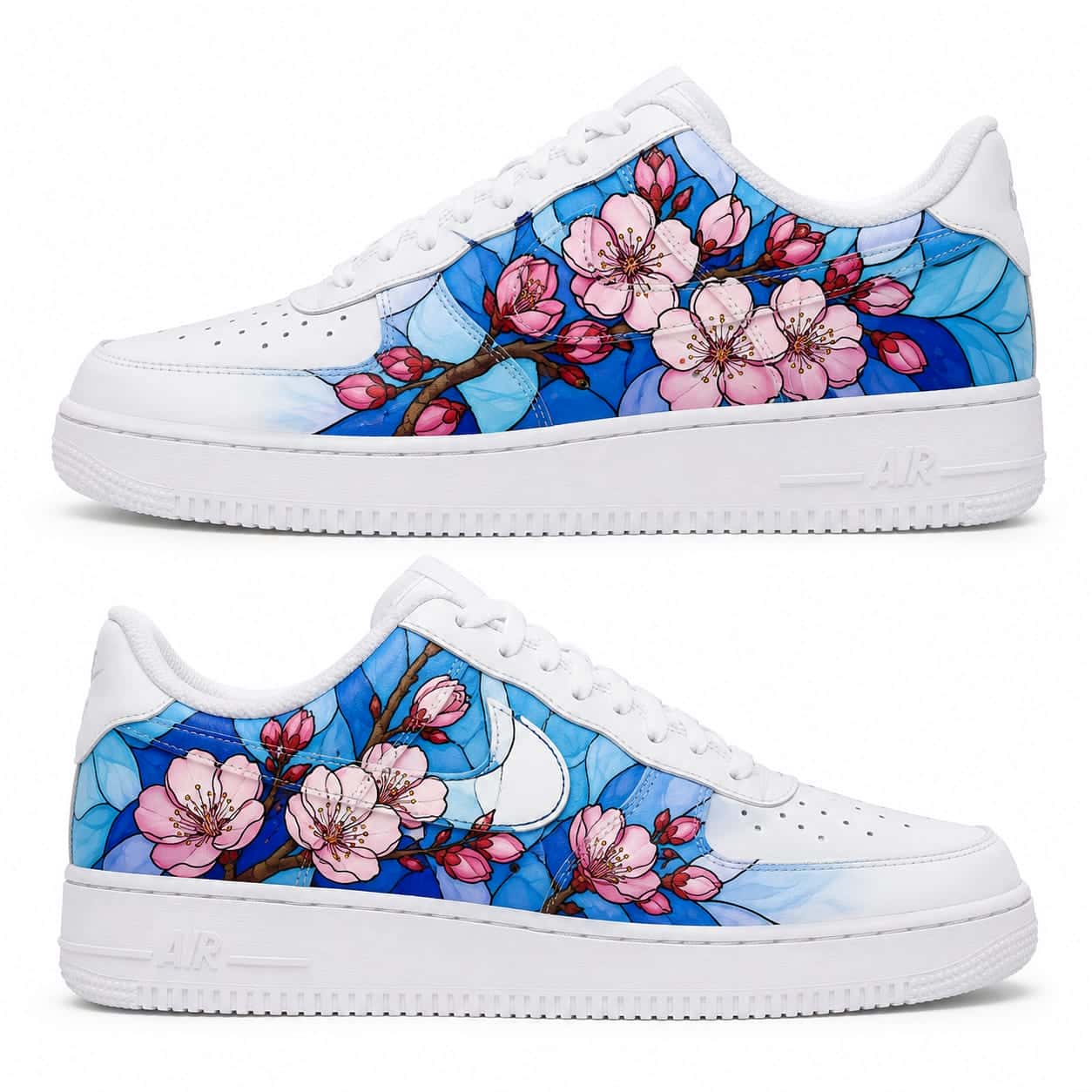 Sakura Blossom Stained Glass Custom Sneakers