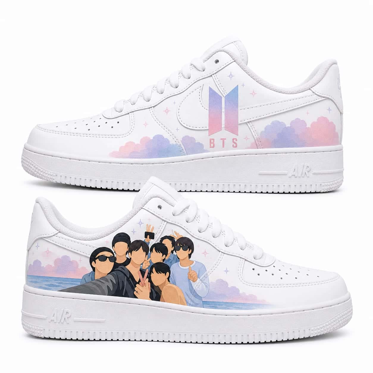 BTS Pastel Cloud Custom Sneakers