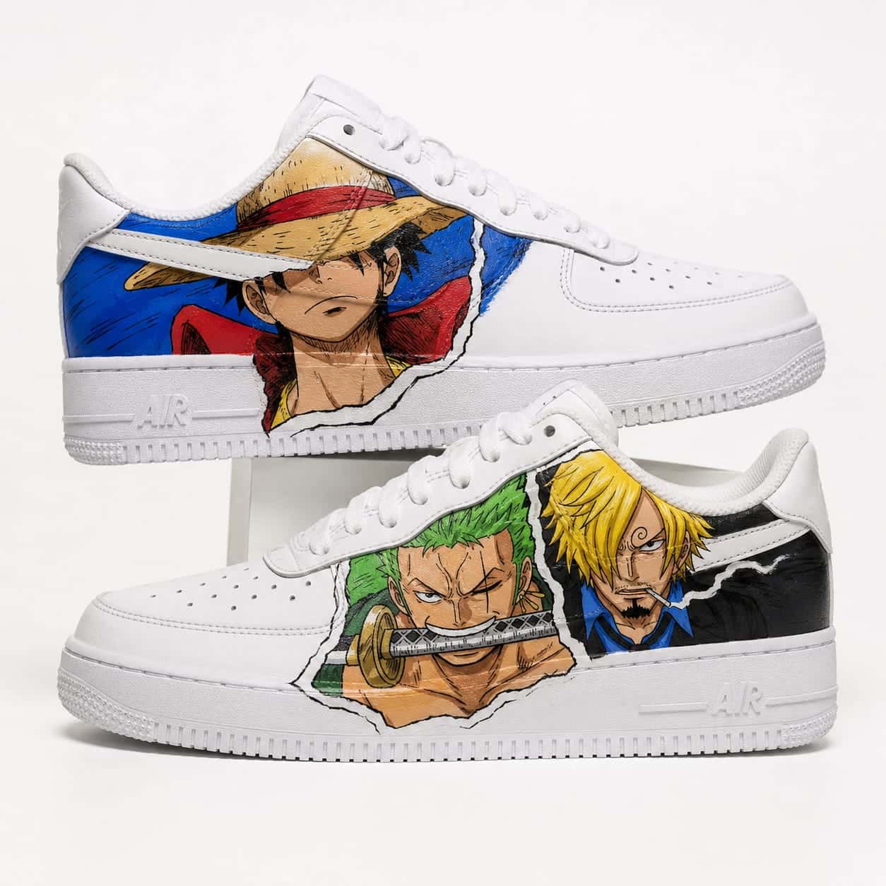 One Piece Luffy Zoro & Sanji Custom Sneakers