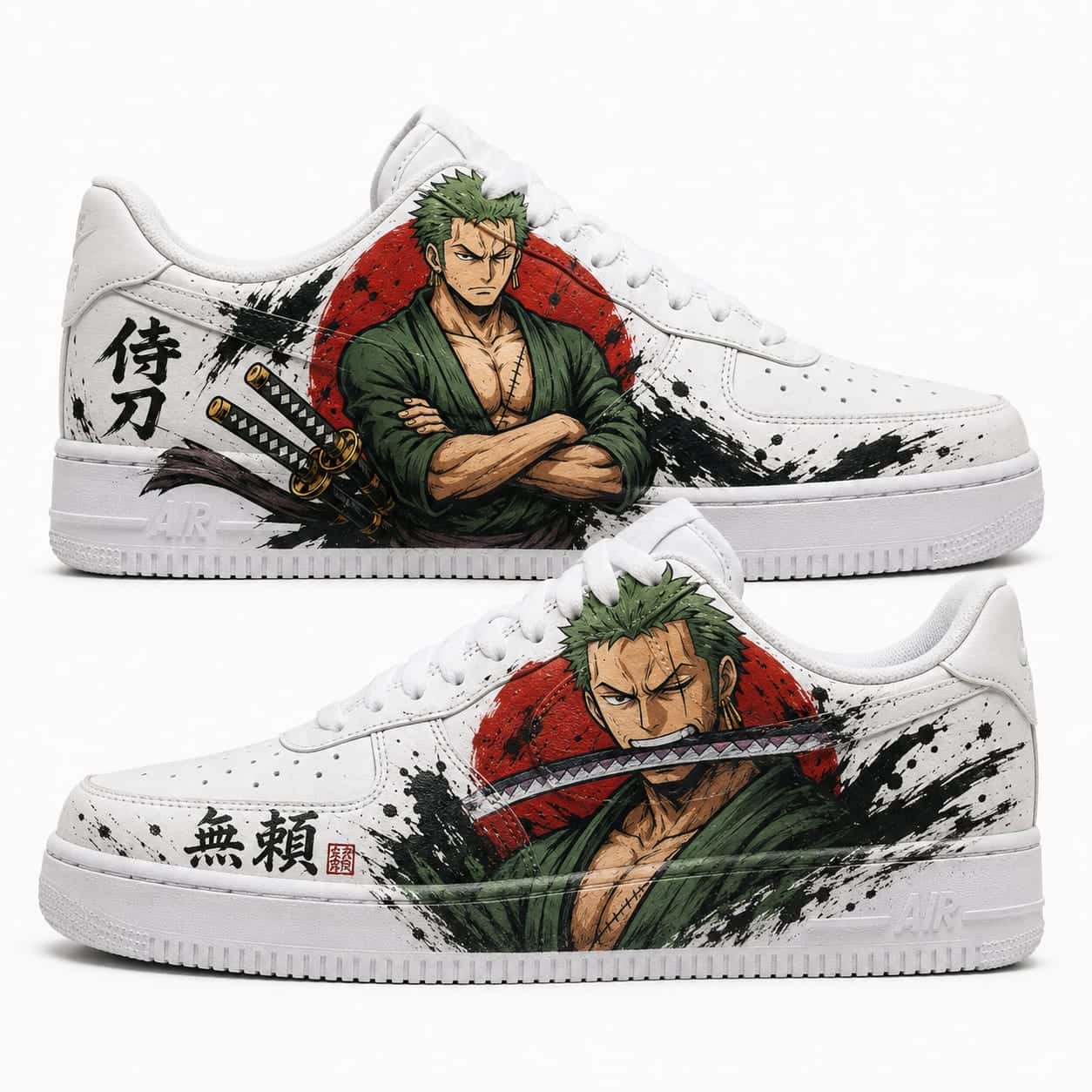 One Piece Roronoa Zoro Samurai Custom Sneakers
