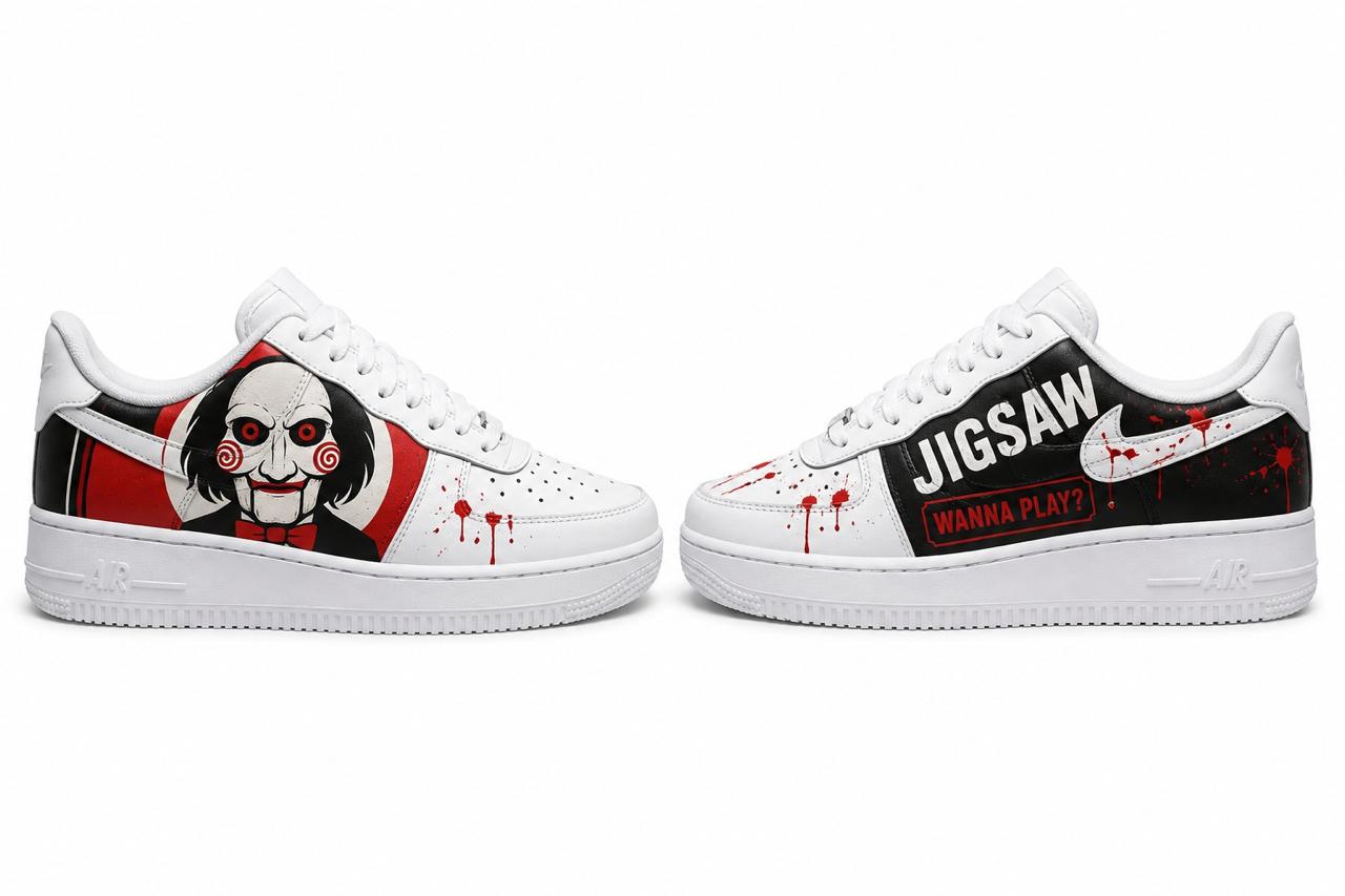 Jigsaw Horror Puppet Custom Sneakers