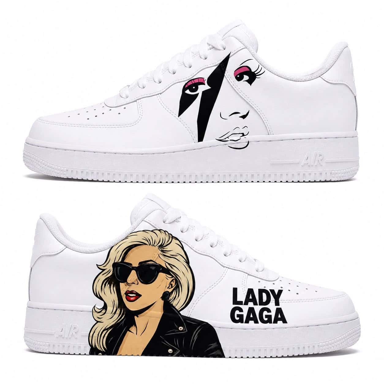 Lady Gaga Pop Icon Hand-Painted Air Force 1s