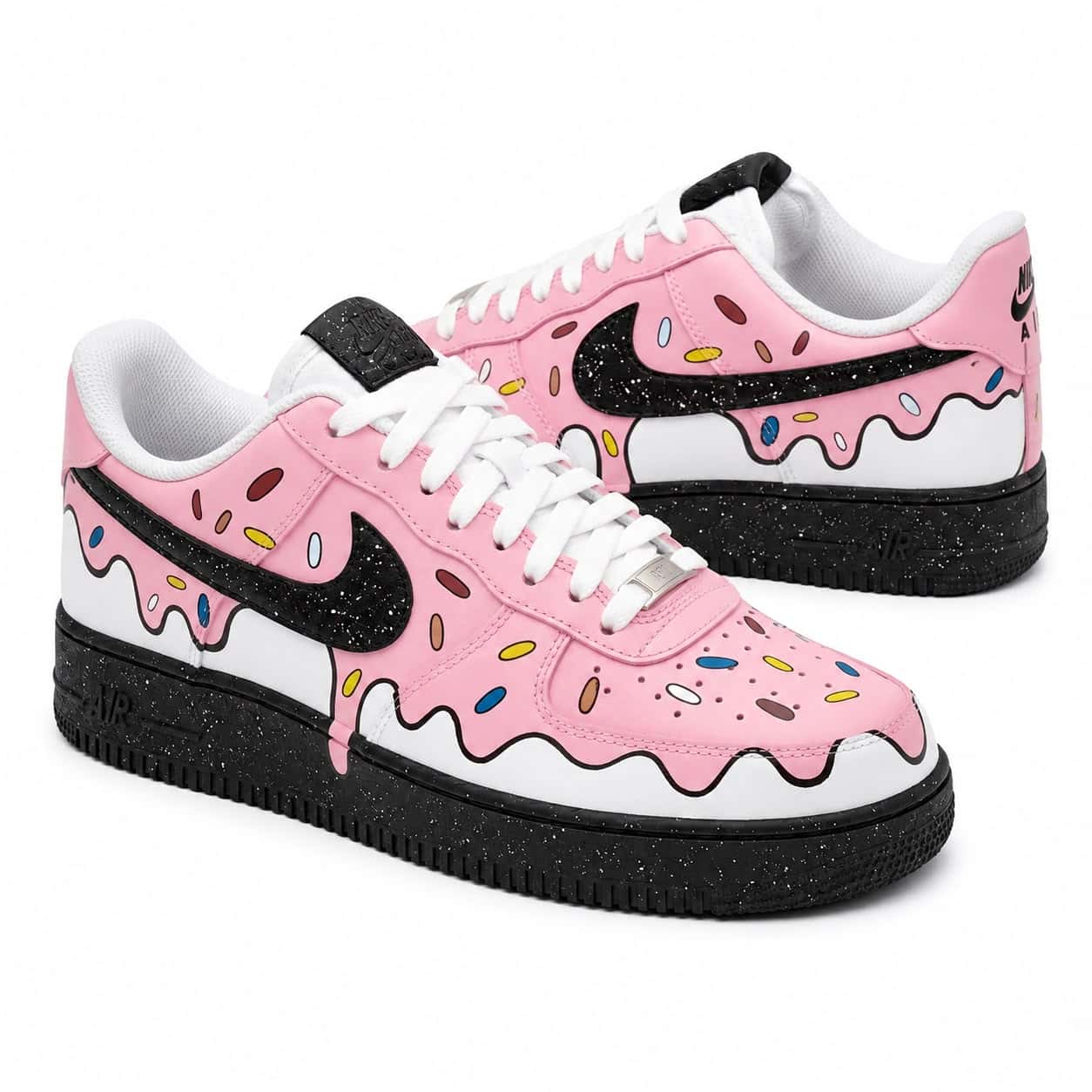 Pink Frosting Sprinkle Hand-Painted Air Force 1s