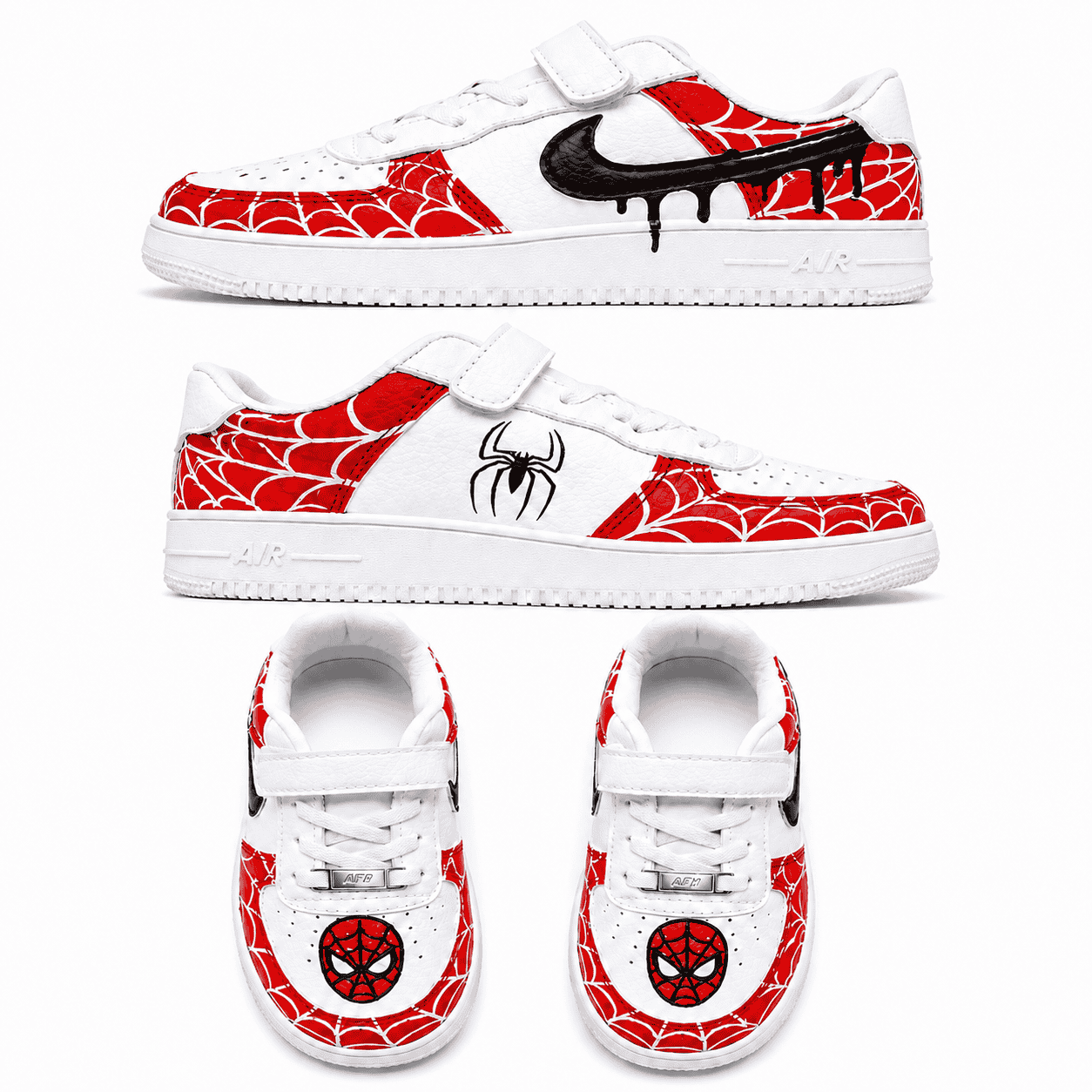 Red Spider Web Hand-Painted Shoes