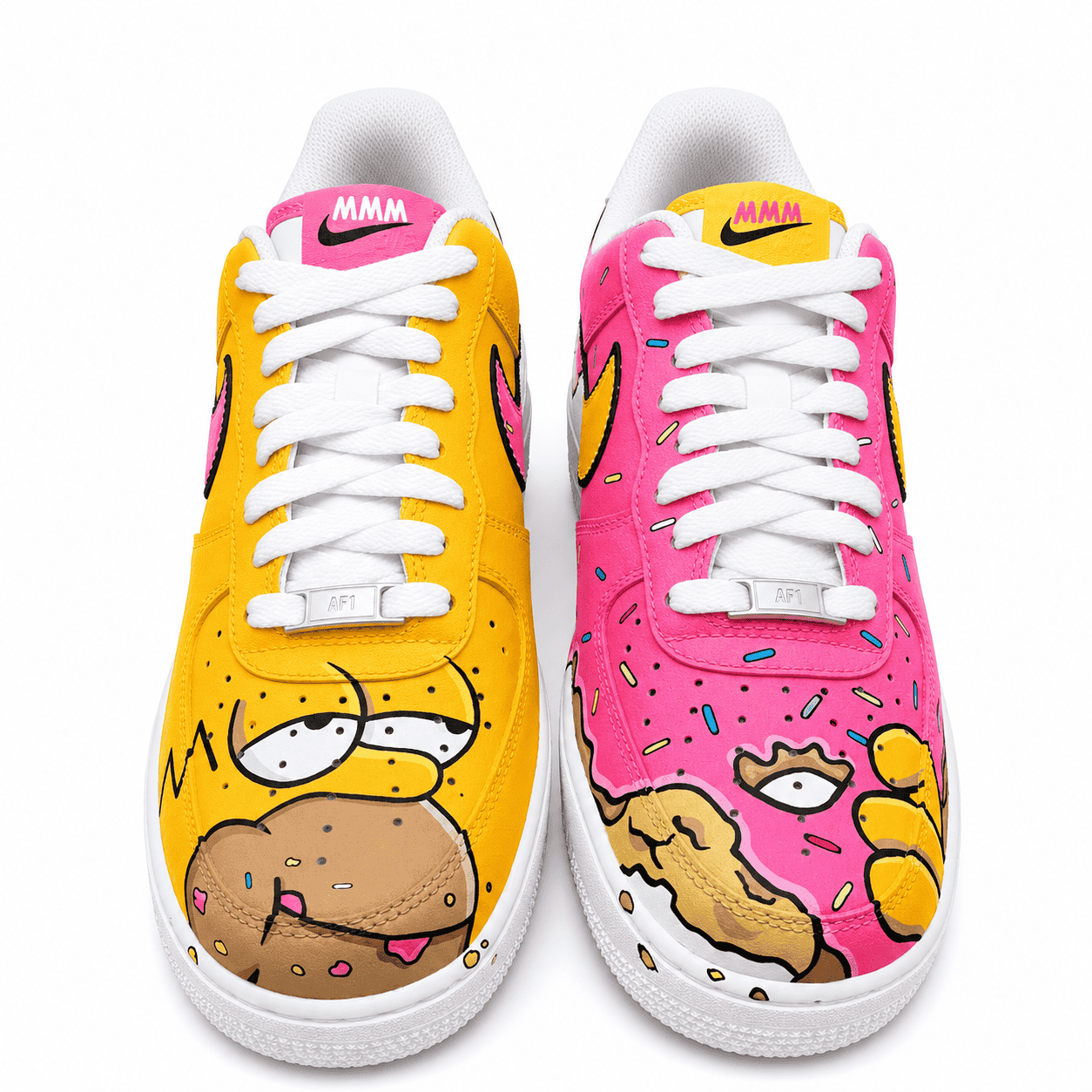 Simpsons-Inspired Donut Custom Sneakers