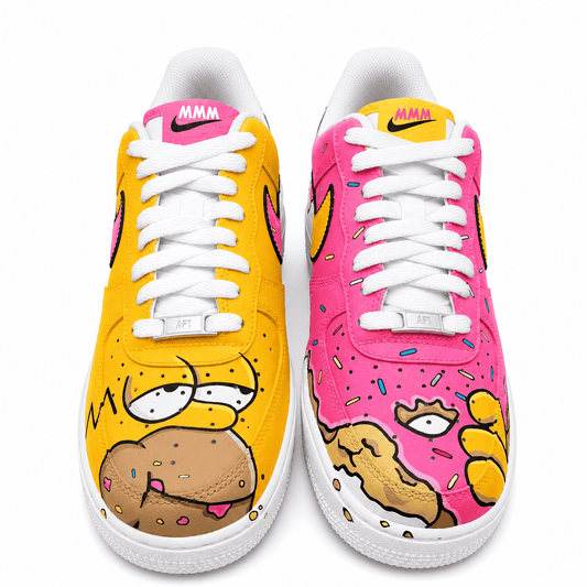 Simpsons-Inspired Donut Custom Sneakers
