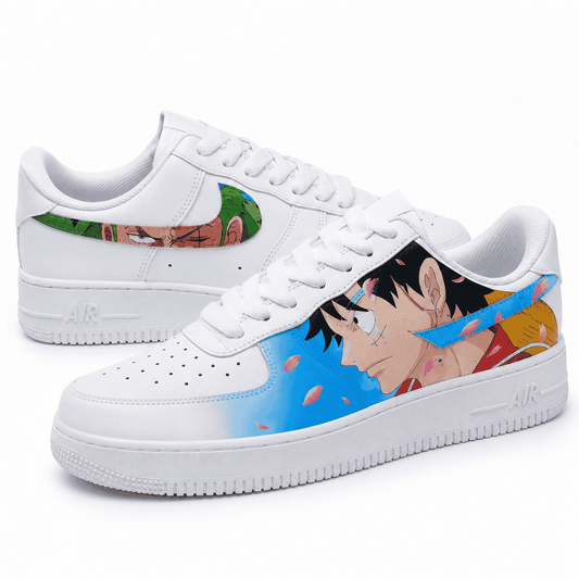 One Piece-Inspired Luffy & Zoro Custom Sneakers