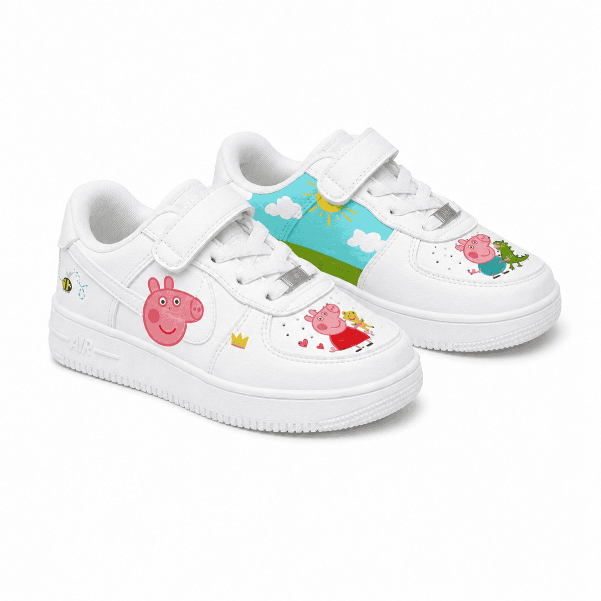 Peppa-Inspired Sunny Meadow Custom Sneakers