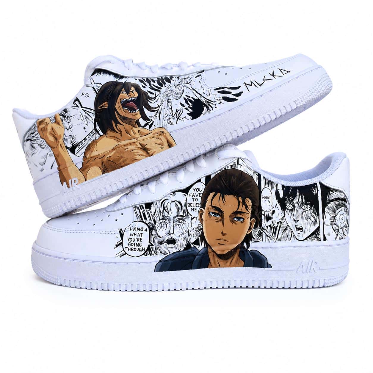 Attack on Titan Eren, Mikasa & Attack Titan Custom Sneakers