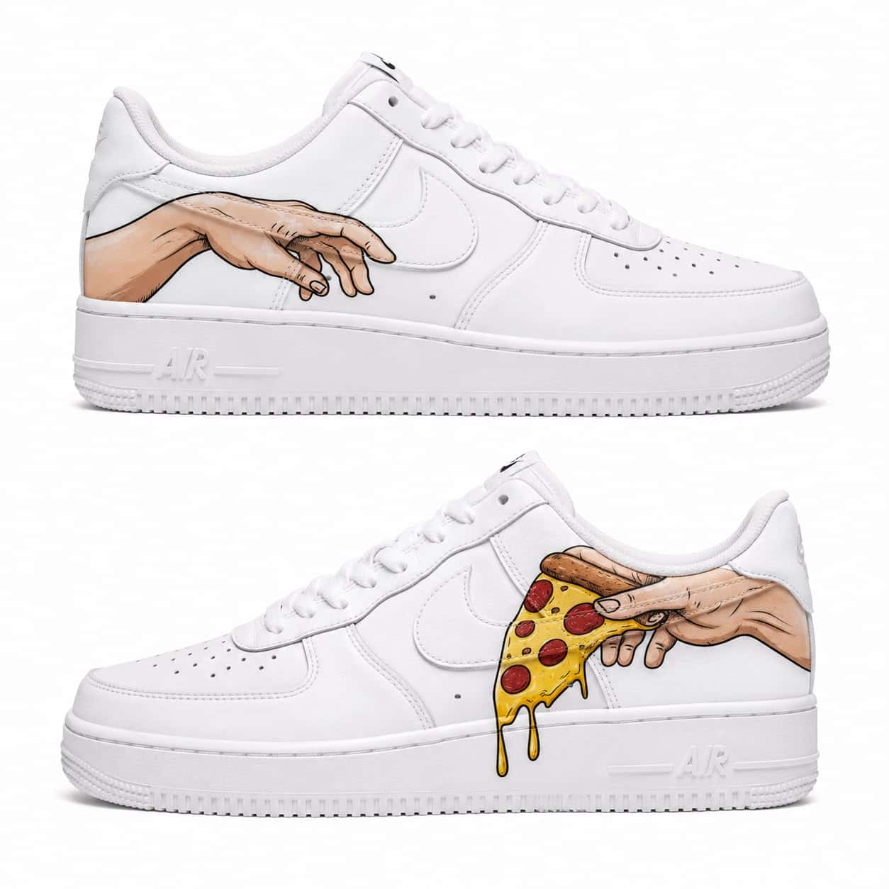 The Creation of Pizza Custom Sneakers