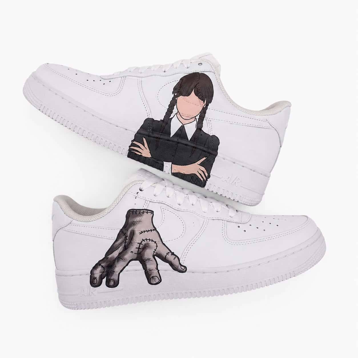 Wednesday Addams & Thing Custom Sneakers