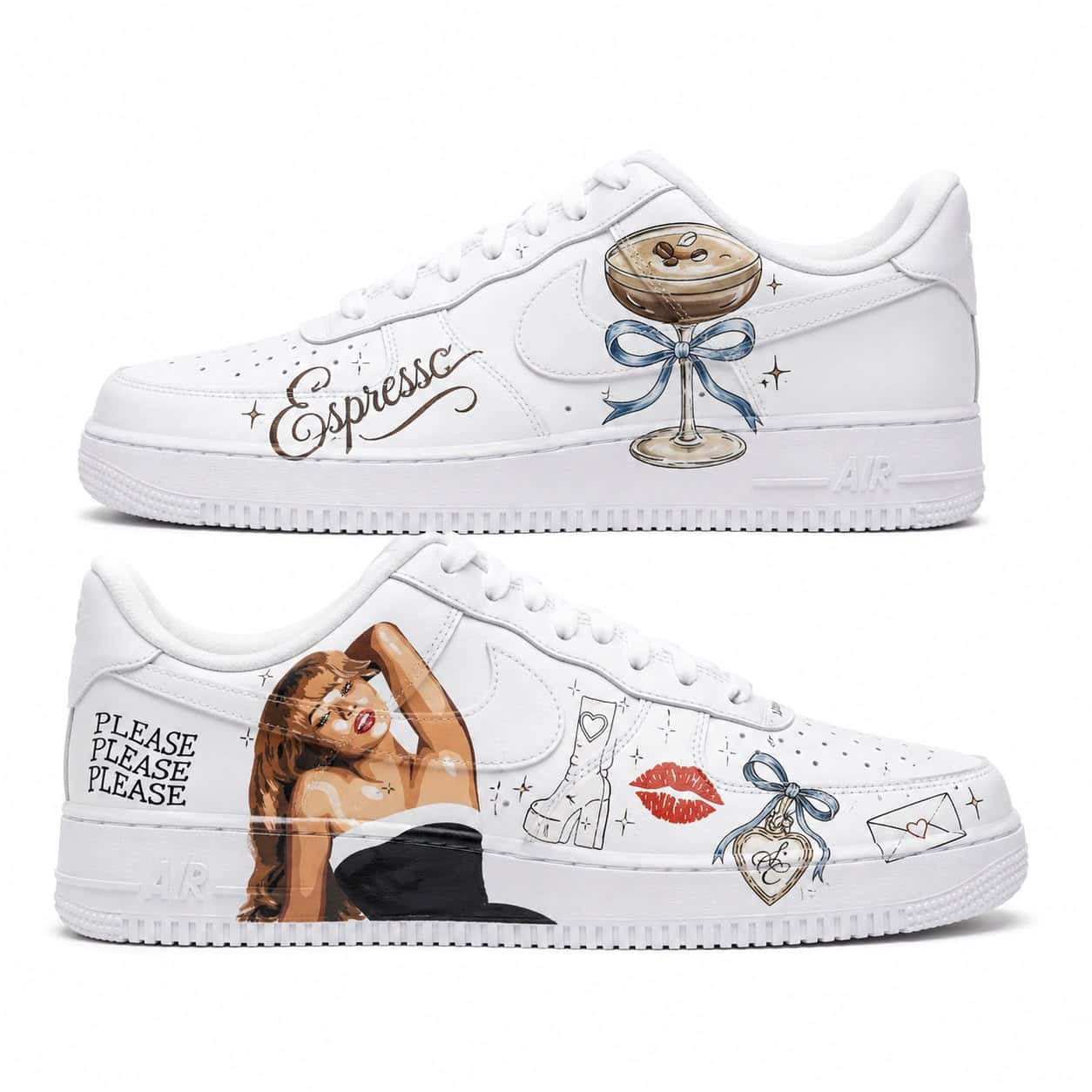 Espresso & “Please Please Please” Pop Music Custom Sneakers