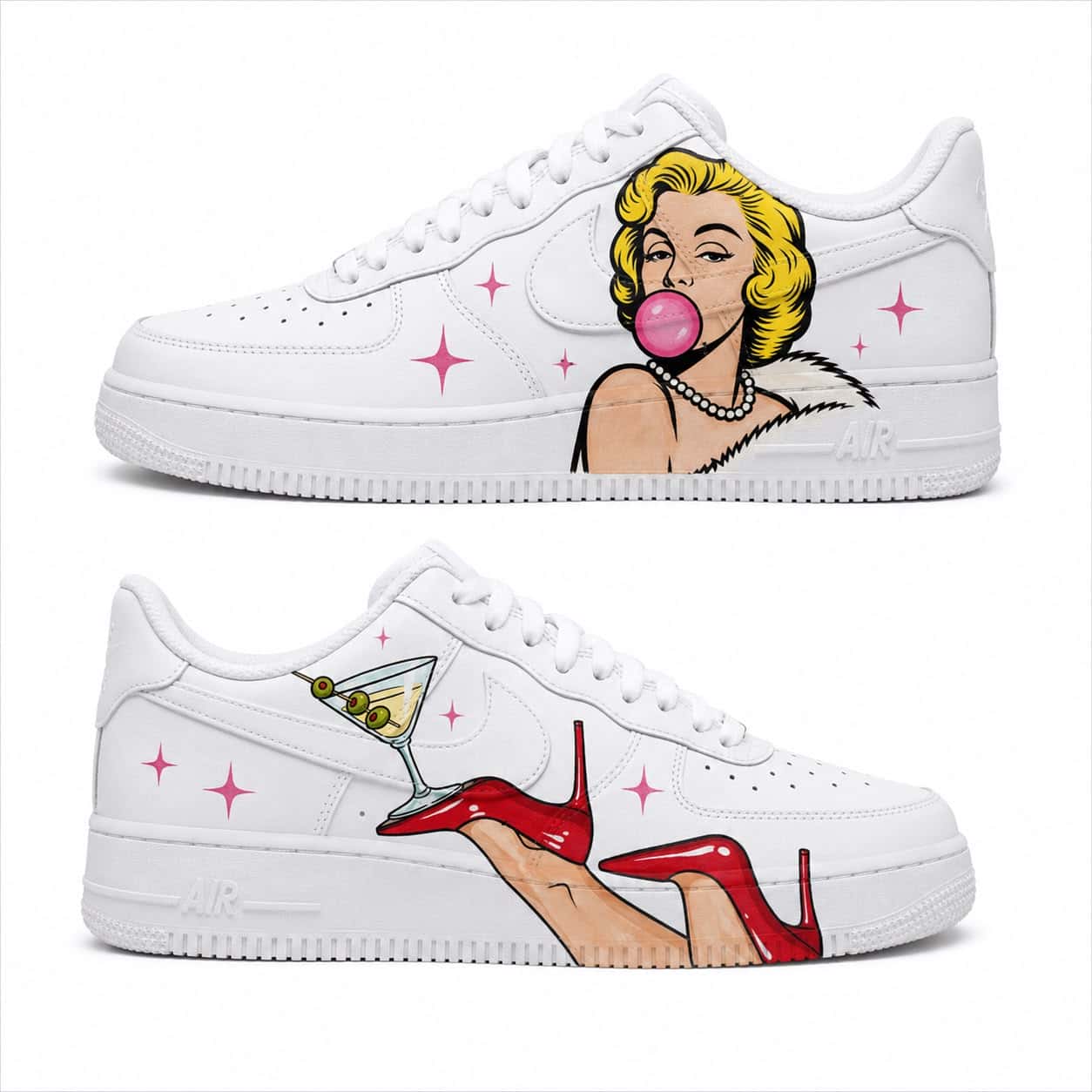 Hollywood Glam Pop Art Custom Sneakers