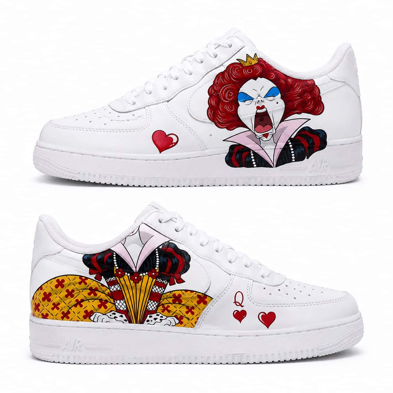 Alice in Wonderland Queen of Hearts Custom Sneakers