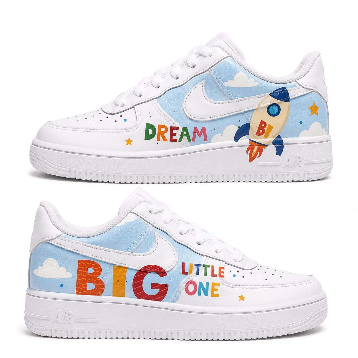 Dream Big Little One Rocket Custom Sneakers