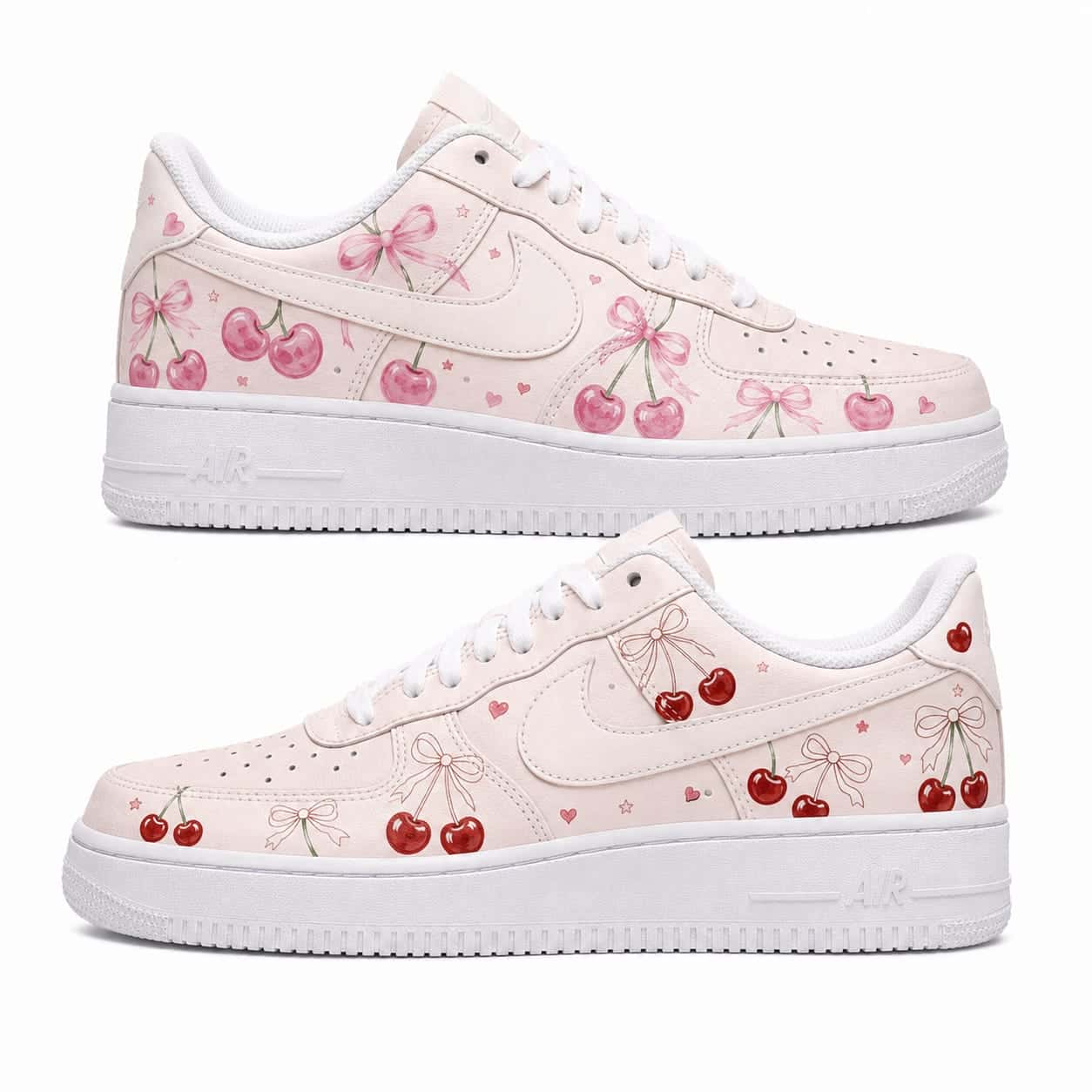Cherry Bow Coquette Custom Sneakers