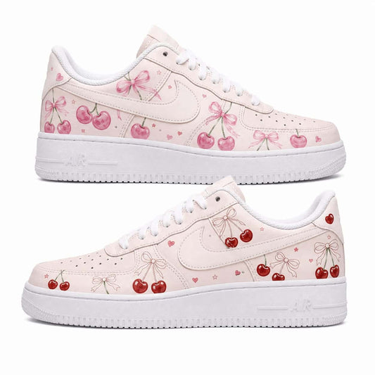 Cherry Bow Coquette Custom Sneakers