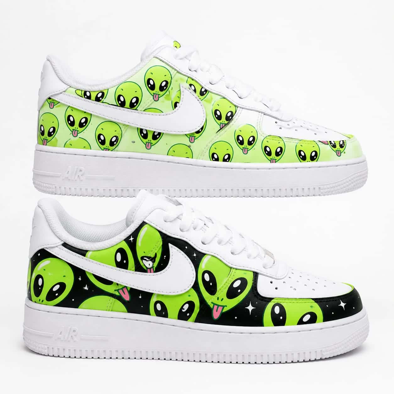 Alien Faces Space Pattern Custom Sneakers