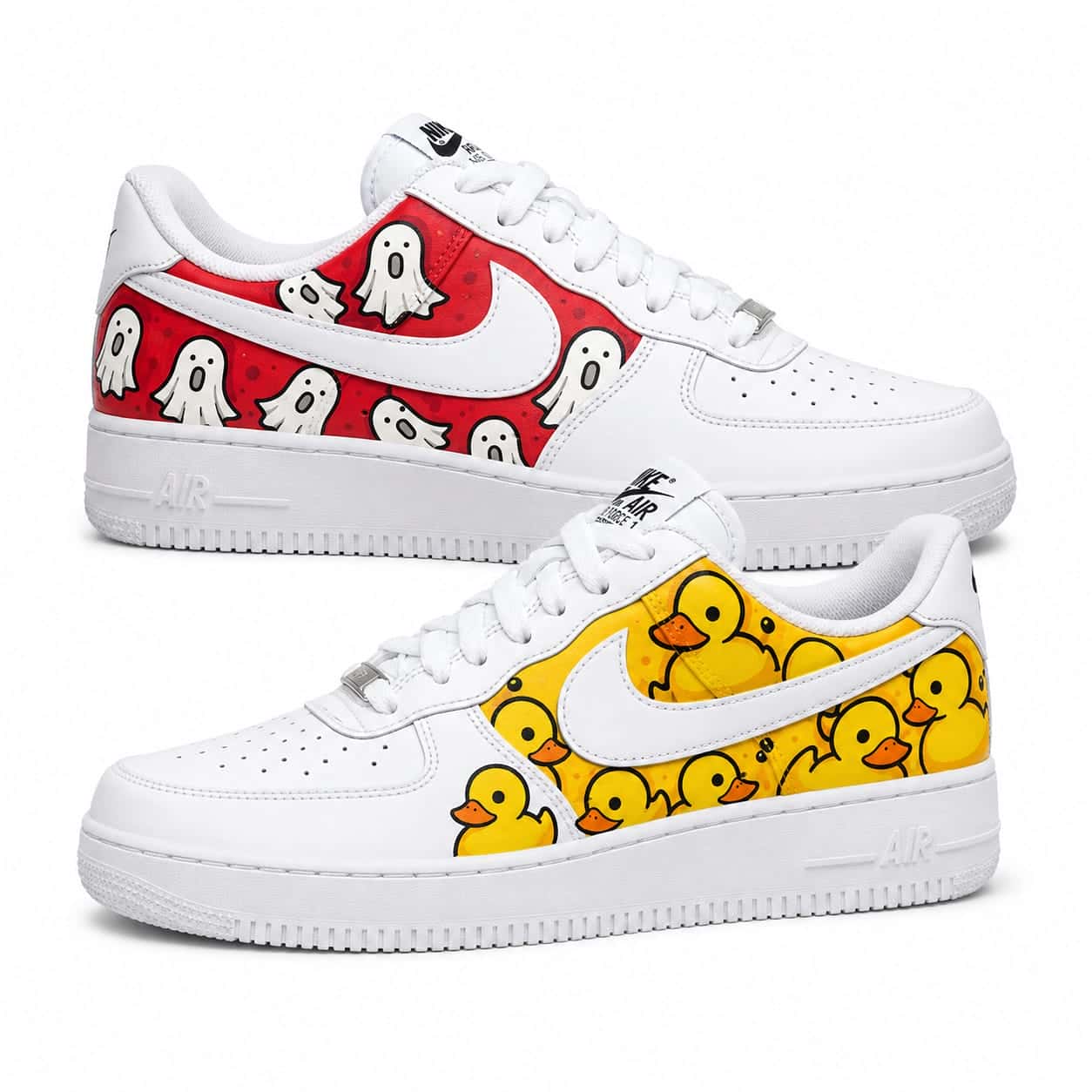 Ghost & Duck Pattern Custom Sneakers