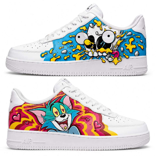 Simpsons & Tom Cartoon Chaos Custom Sneakers