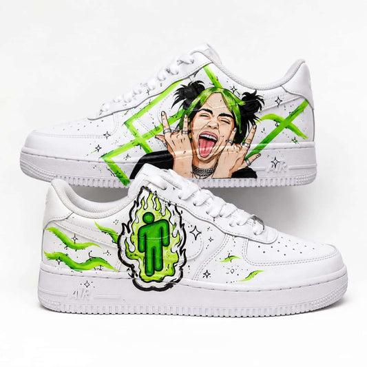 Billie Eilish Neon Green Custom Sneakers