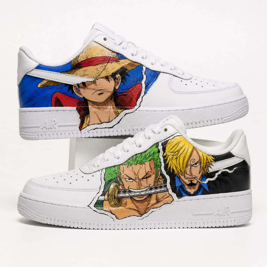 One Piece Luffy Zoro & Sanji Custom Sneakers