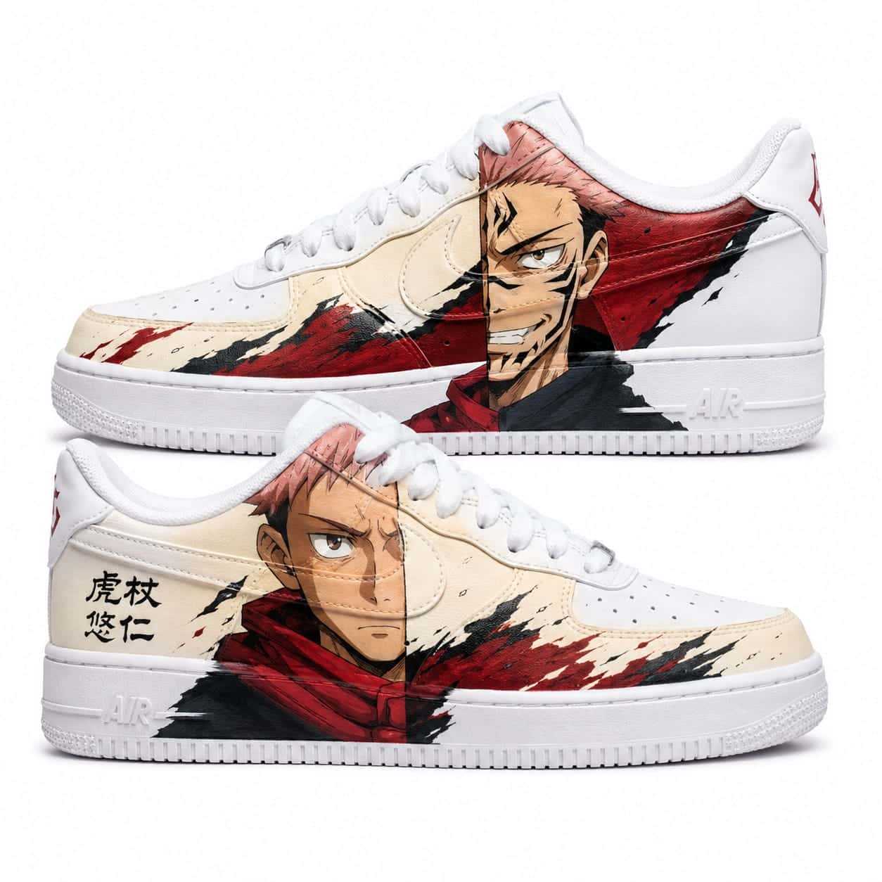 Jujutsu Kaisen Yuji Itadori & Sukuna Custom Sneakers