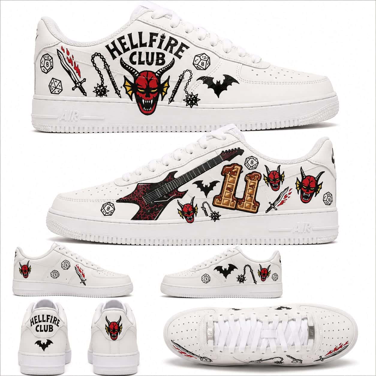 Stranger Things Hellfire Club Custom Sneakers