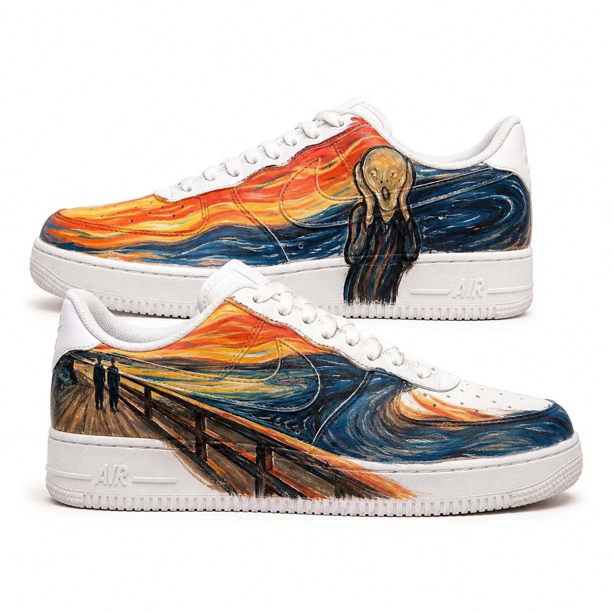 The Scream Painting Custom Sneakers