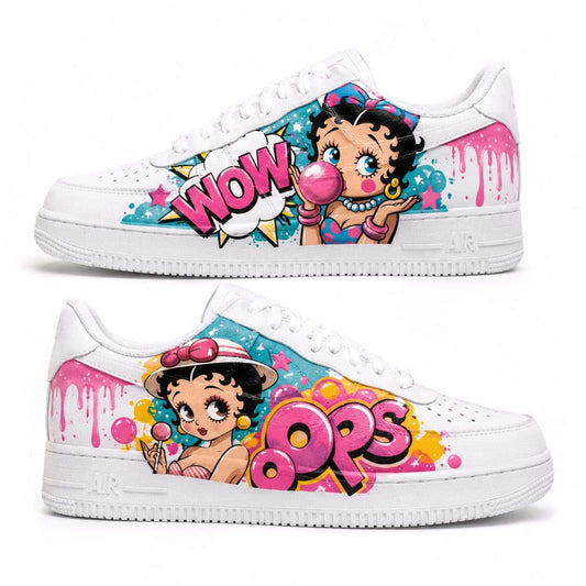 Betty Boop Pop Art Custom Sneakers