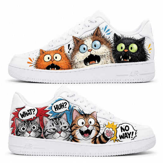 Funny Cats Comic Custom Sneakers
