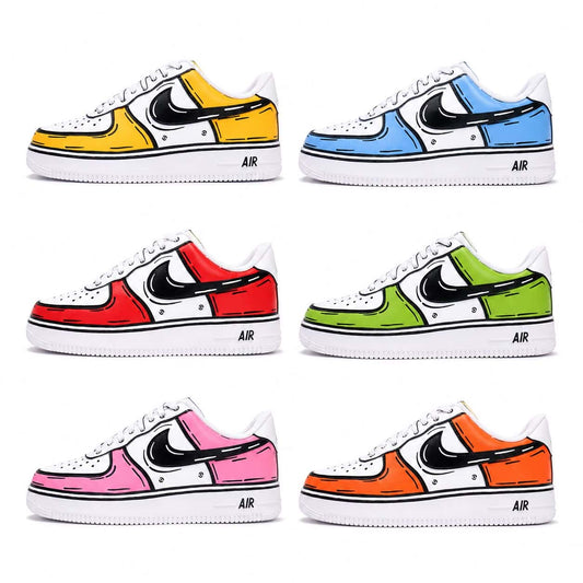 Cartoon Outline Color Pop Custom Sneakers