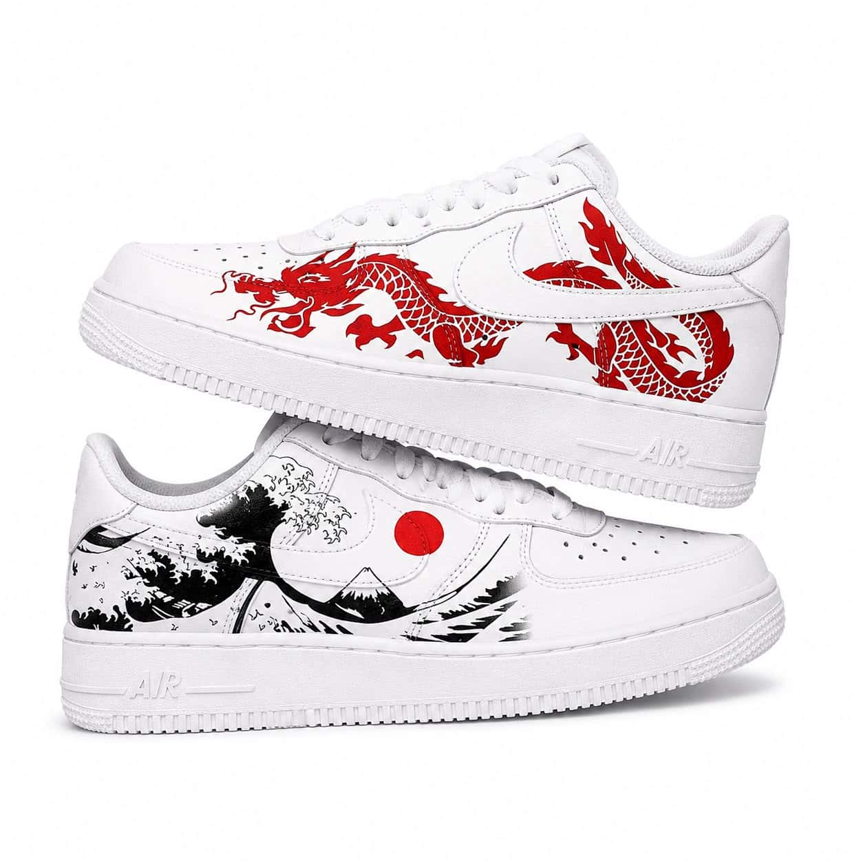 Great Wave & Dragon Custom Sneakers