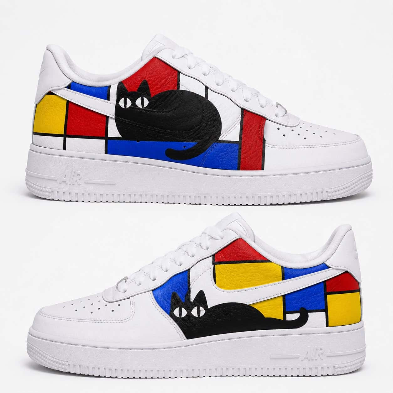 Mondrian Cat Custom Sneakers