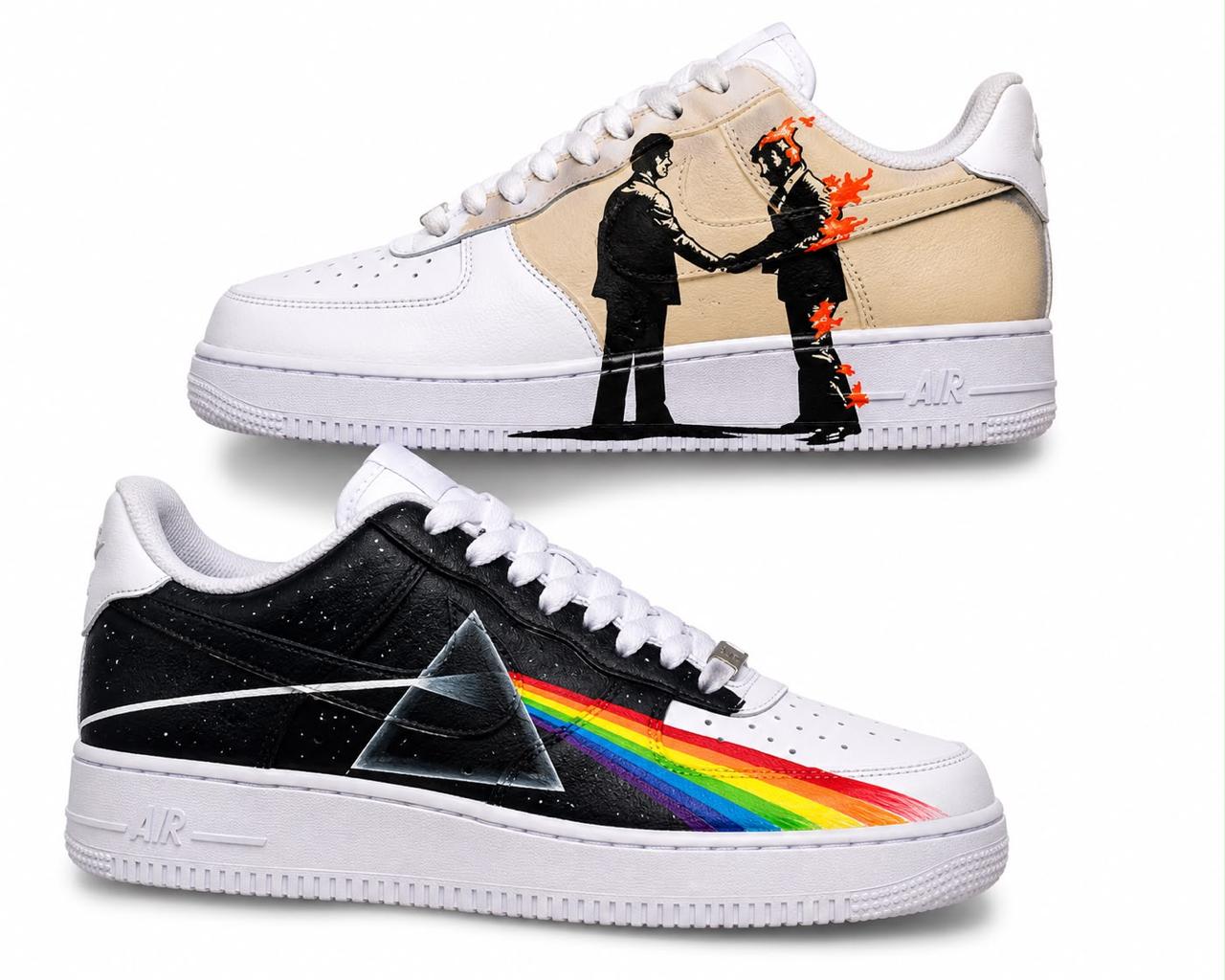 Pink Floyd Wish You Were Here & The Dark Side of the Moon Custom Sneakers