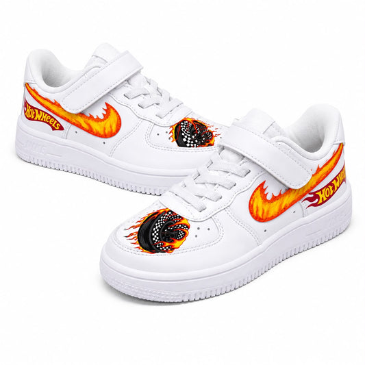 Hot Wheels Fire Racing Hand-Painted Kids Shoes