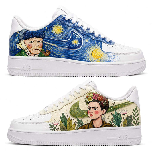Vincent van Gogh & Frida Kahlo Art Icons Hand-Painted Air Force 1s
