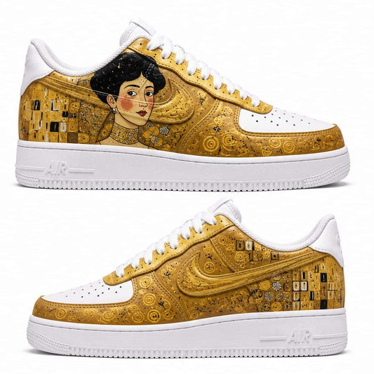 Gustav Klimt Golden Adele Hand-Painted Air Force 1s