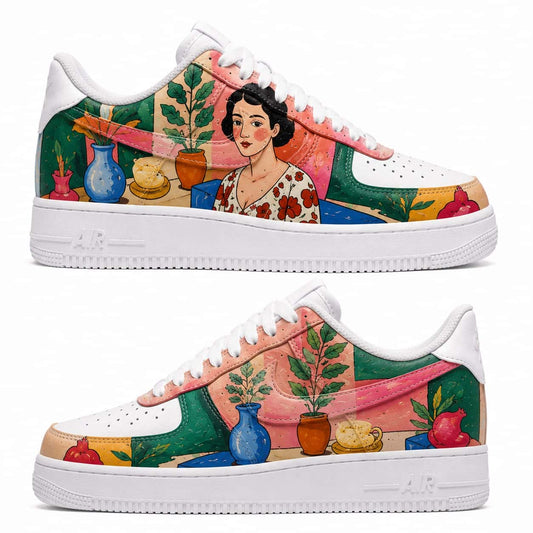 Matisse-Inspired Interior Portrait Hand-Painted Air Force 1s
