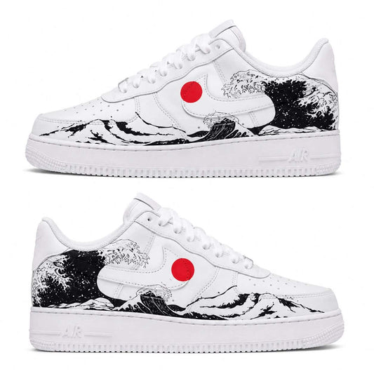 Hokusai Great Wave Hand-Painted Air Force 1s