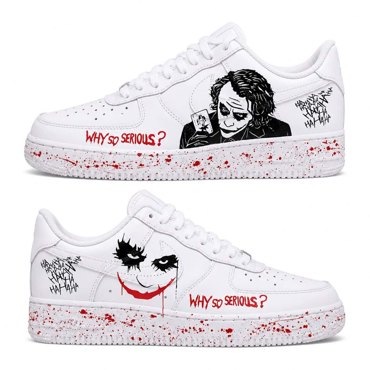 Why So Serious Dark Clown Hand-Painted Air Force 1s